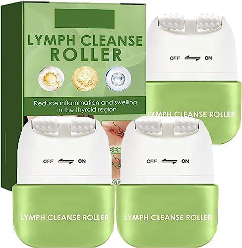 Xintkm Vits Neck Massager, Lymph Cleanse Roller,Neck Roller Massager,Neck Tightening Cream with Roller Massager for Pain Relief Deep Tissue for Women Men (3 Pcs) von Pelinuar