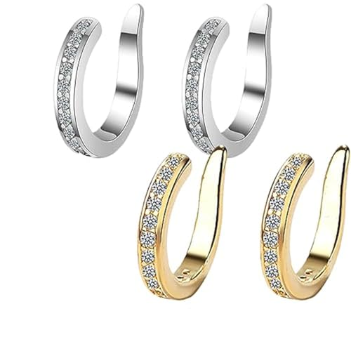 Zafiller Ear Clip,Fixura Ear Clips Ears Cuff Earrings for Women,Adjustable Fake Earrings,Non Piercing Plated Ears Cuffs,Non Pierced Clip on Earring,Ear Corrector Clips (Mixed) von Pelinuar