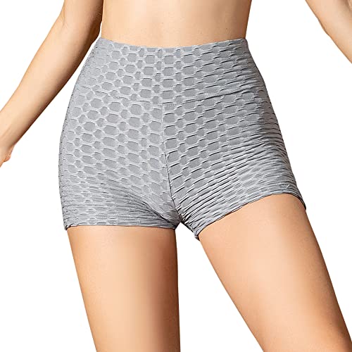 Belisy Damen Hohe Taille Sommer Kurze Sporthose Workout Gym Yoga Running Elastisch Fitness Shorts von Belisy