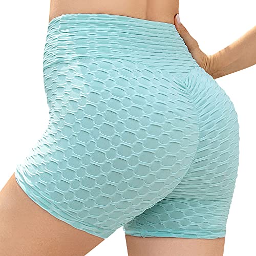 Belisy Damen Hohe Taille Sommer Kurze Sporthose Workout Gym Yoga Running Elastisch Fitness Shorts von Belisy