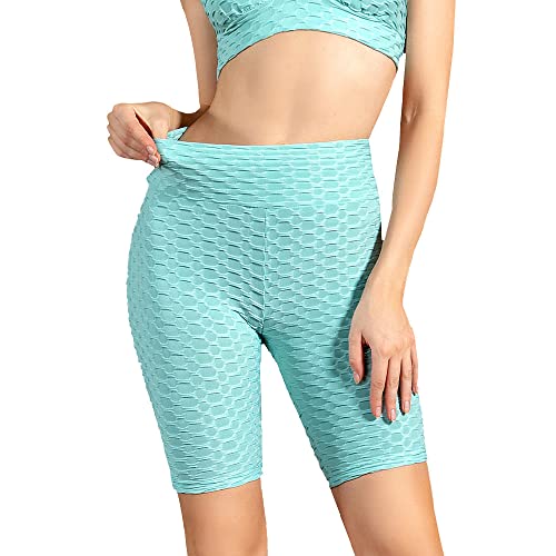 Belisy Damen Hohe Taille Sommer Kurze Sporthose Workout Gym Yoga Running Elastisch Fitness Shorts von Belisy