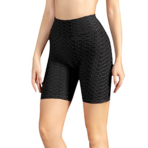 Belisy Damen Hohe Taille Sommer Kurze Sporthose Workout Gym Yoga Running Elastisch Fitness Shorts von Belisy