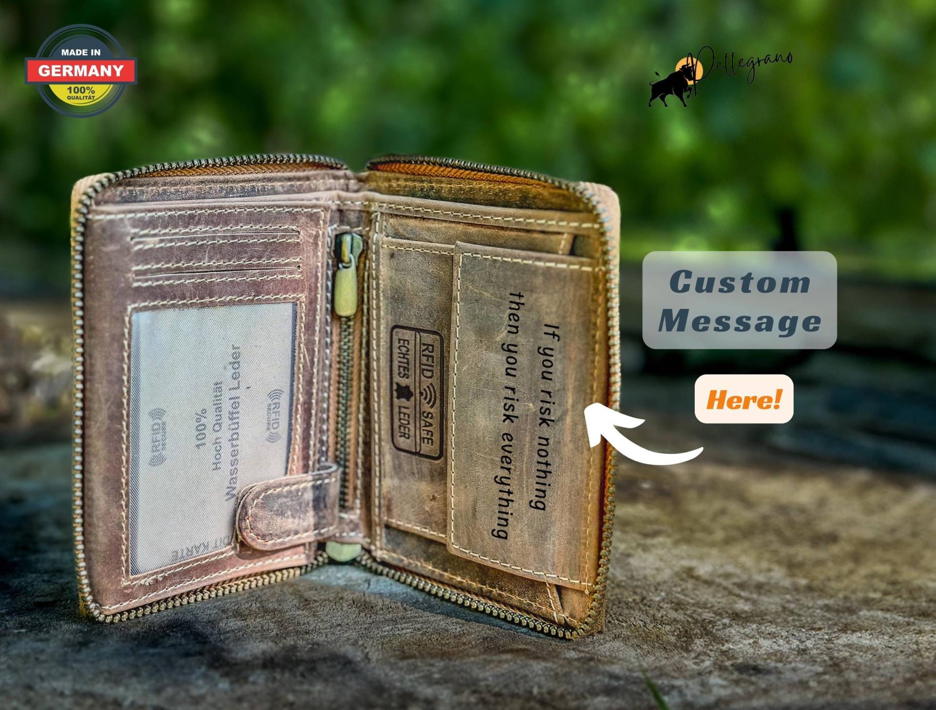 Personalisierte Leder Reißverschluss Geldbörse, Personalisierte Clutch, Handgemachte Unisex Portemonnaie Damen & Herren Personalisierte Leder Reißverschluss Geldbörse, Personalisierte Clutch, Handgemachte Unisex Portemonnaie Damen & Herren von Pellegrano