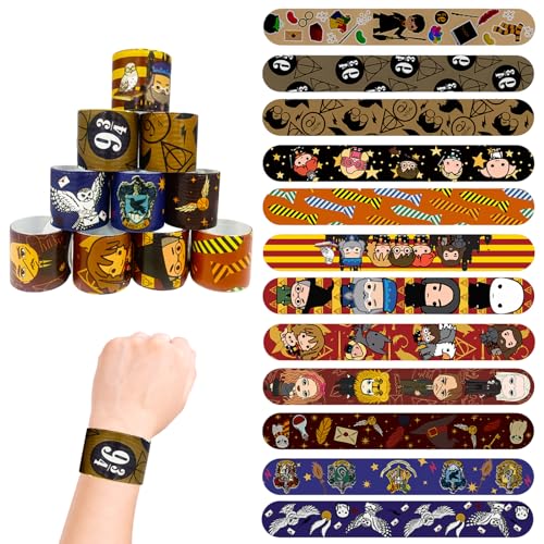 Pellinch Schnapparmband Kinder Wizard,Slap Armbänder 12PCSZauberer Armband Wristband Schnapparmbänder Set Kinder Slap Bands Bunte Mitgebsel Kindergeburtstag Party Gastgeschenke für Jungen Mädchen von Pellinch