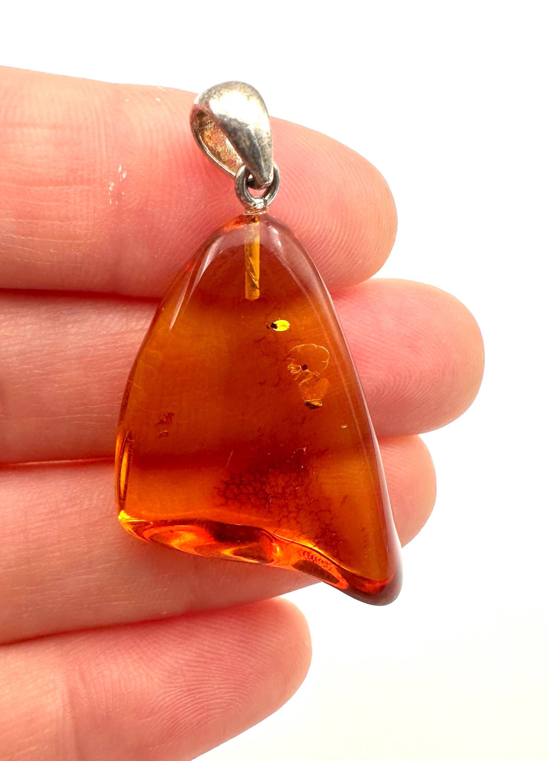 Silber Bernstein Anhänger von PeltramMinerals