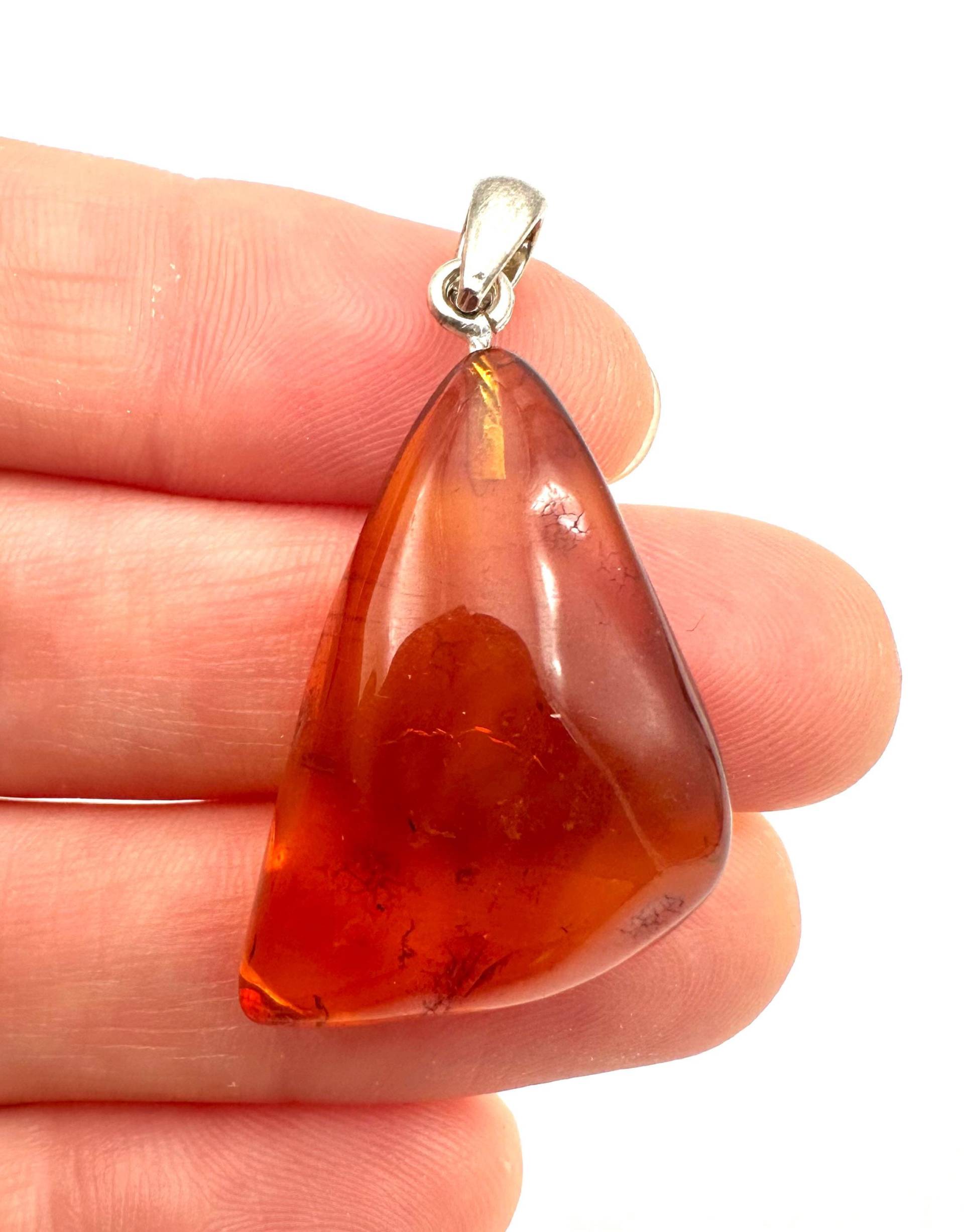 Silber Bernstein Anhänger von PeltramMinerals