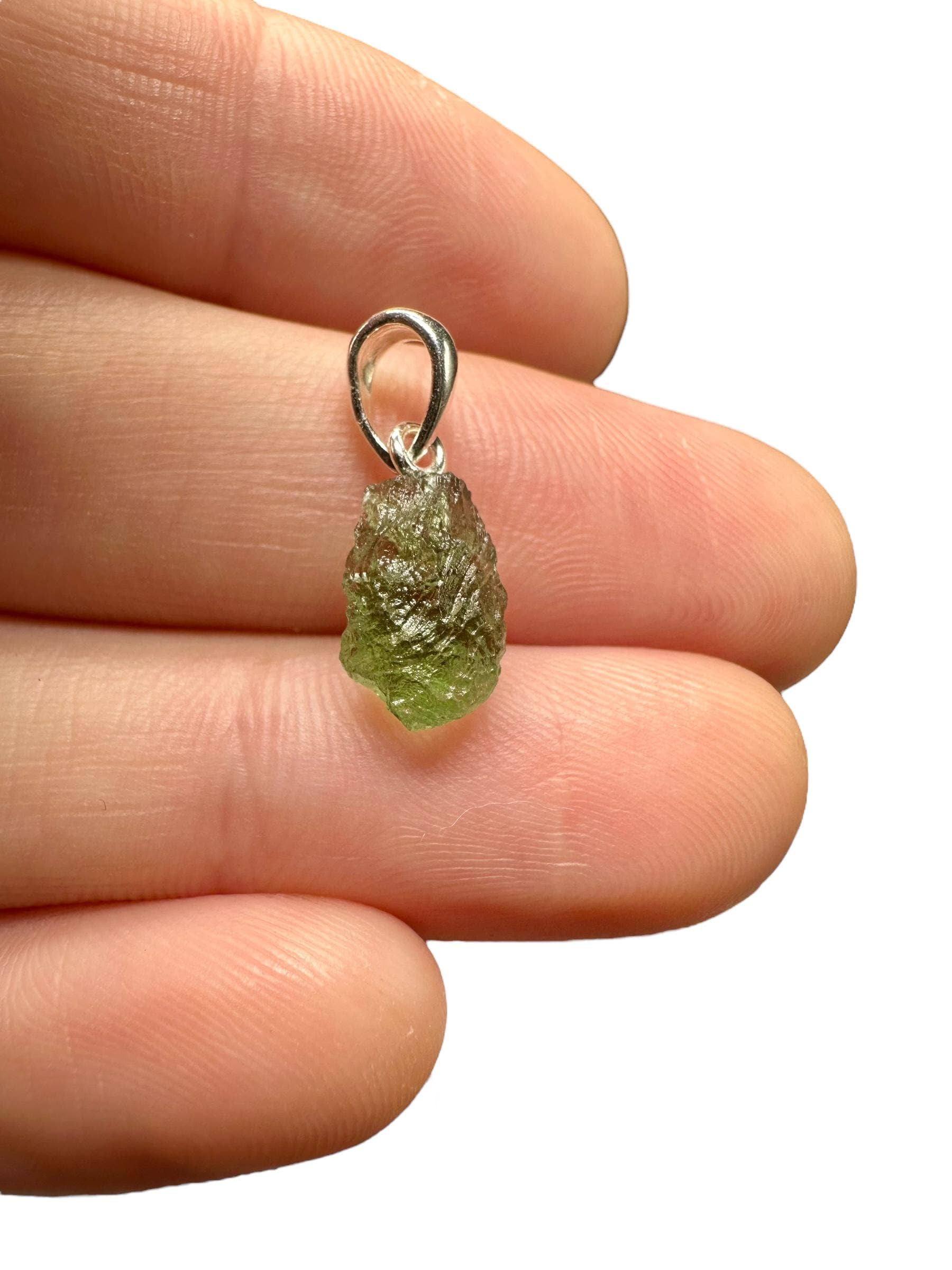 Silber Moldavit Anhänger 0, 6G von PeltramMinerals