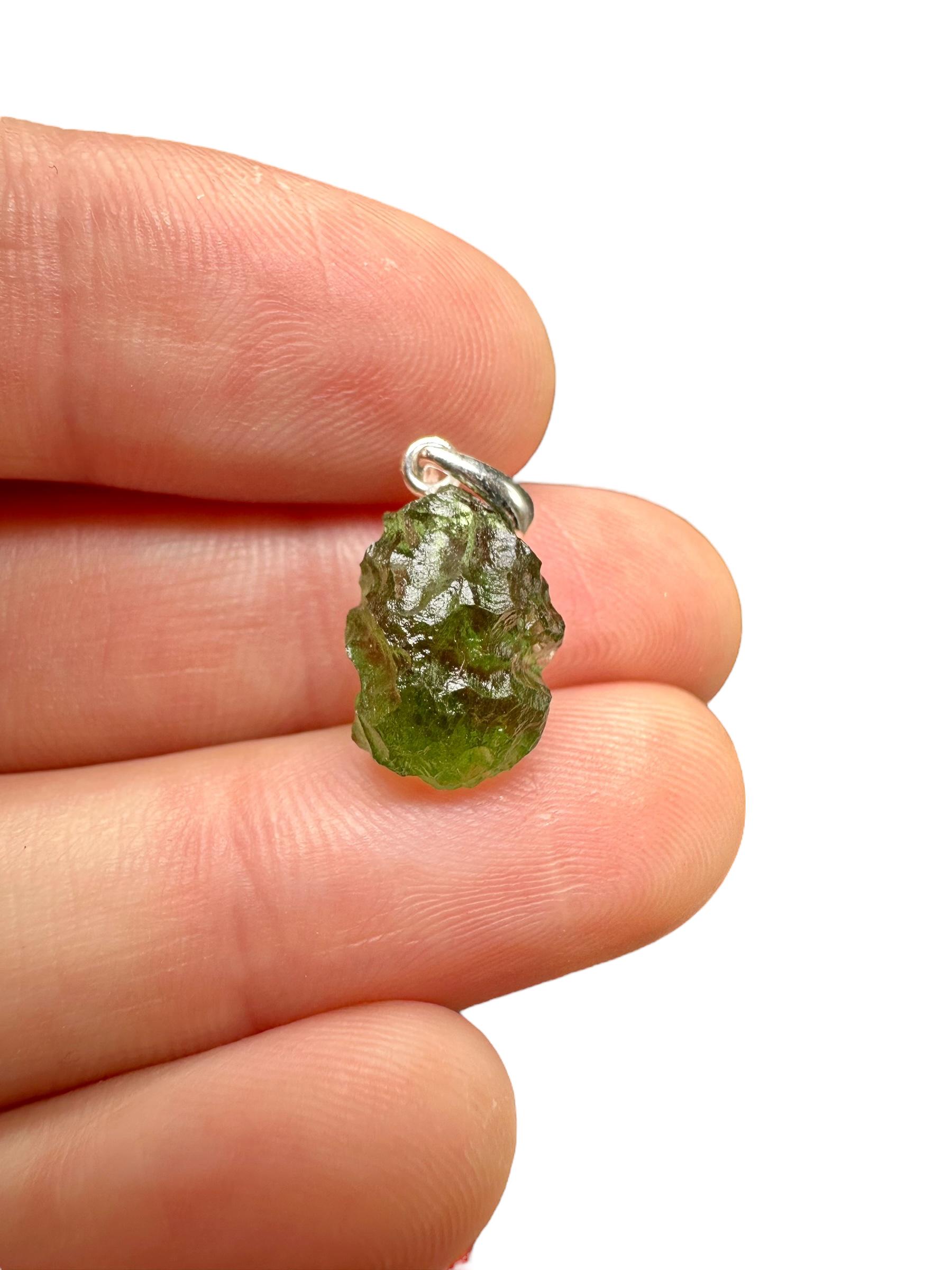 Silber Moldavit Anhänger 1, 2G von PeltramMinerals
