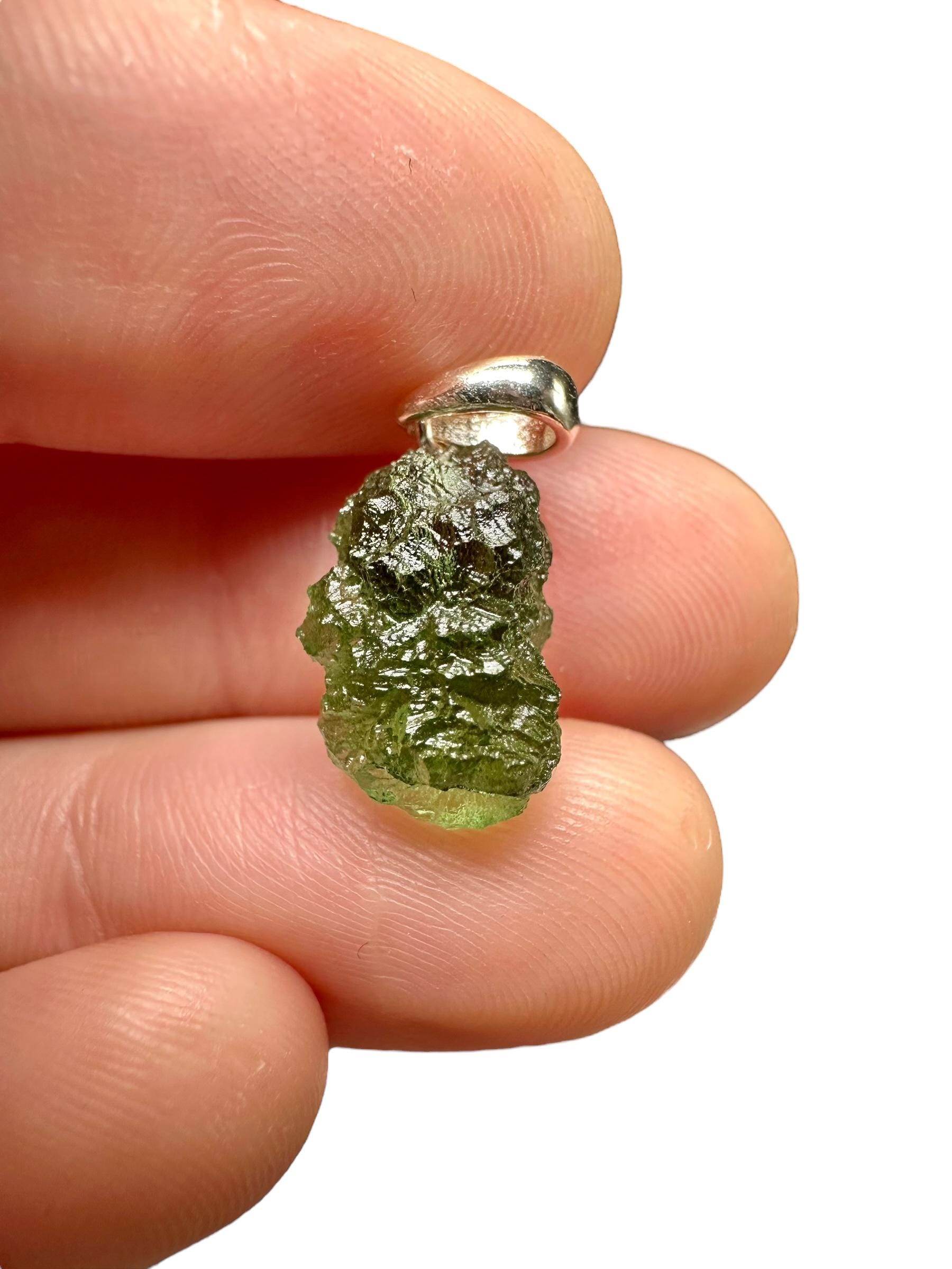 Silber Moldavit Anhänger 1, 4G von PeltramMinerals