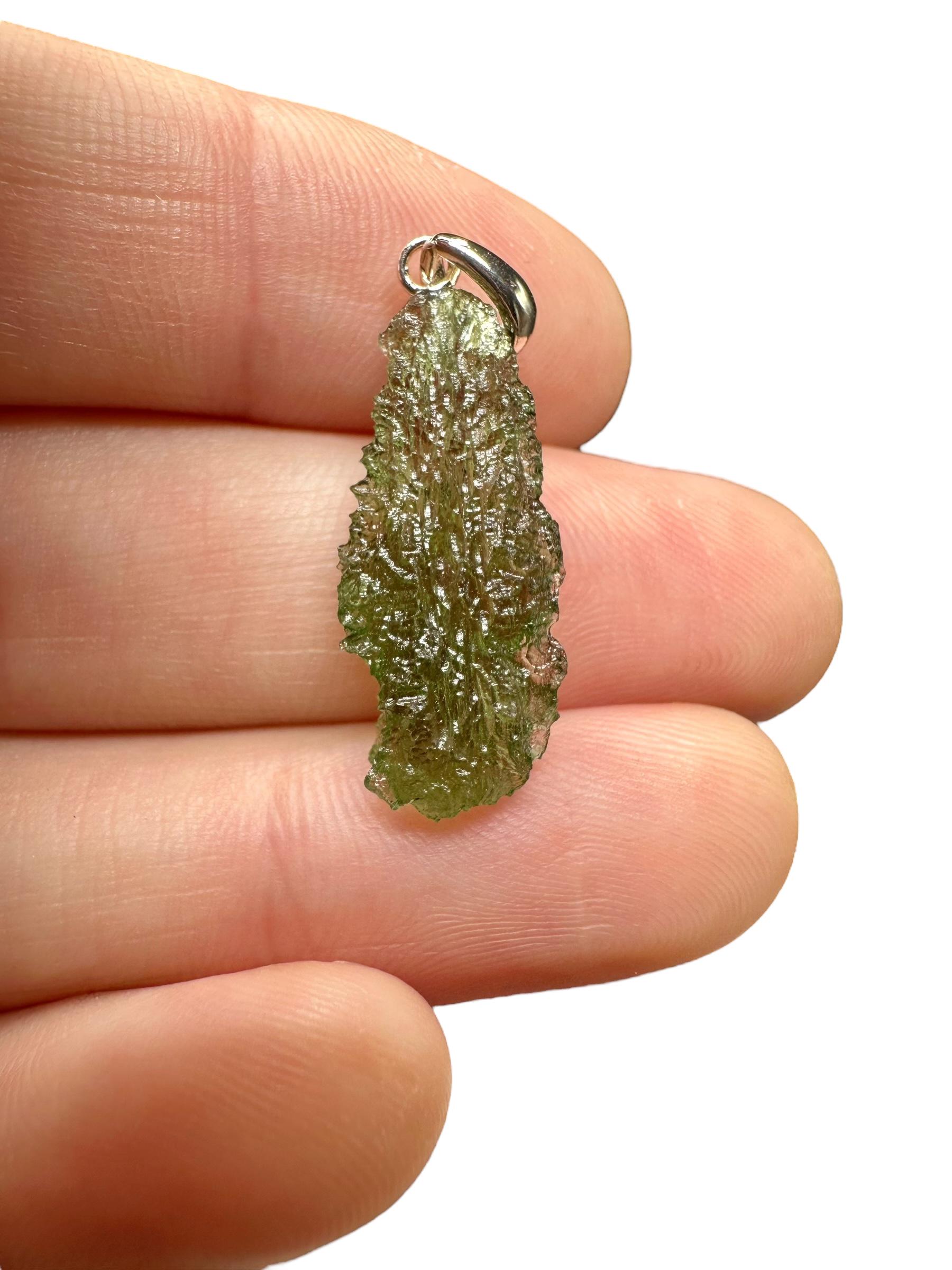 Silber Moldavit Anhänger 1, 4G von PeltramMinerals
