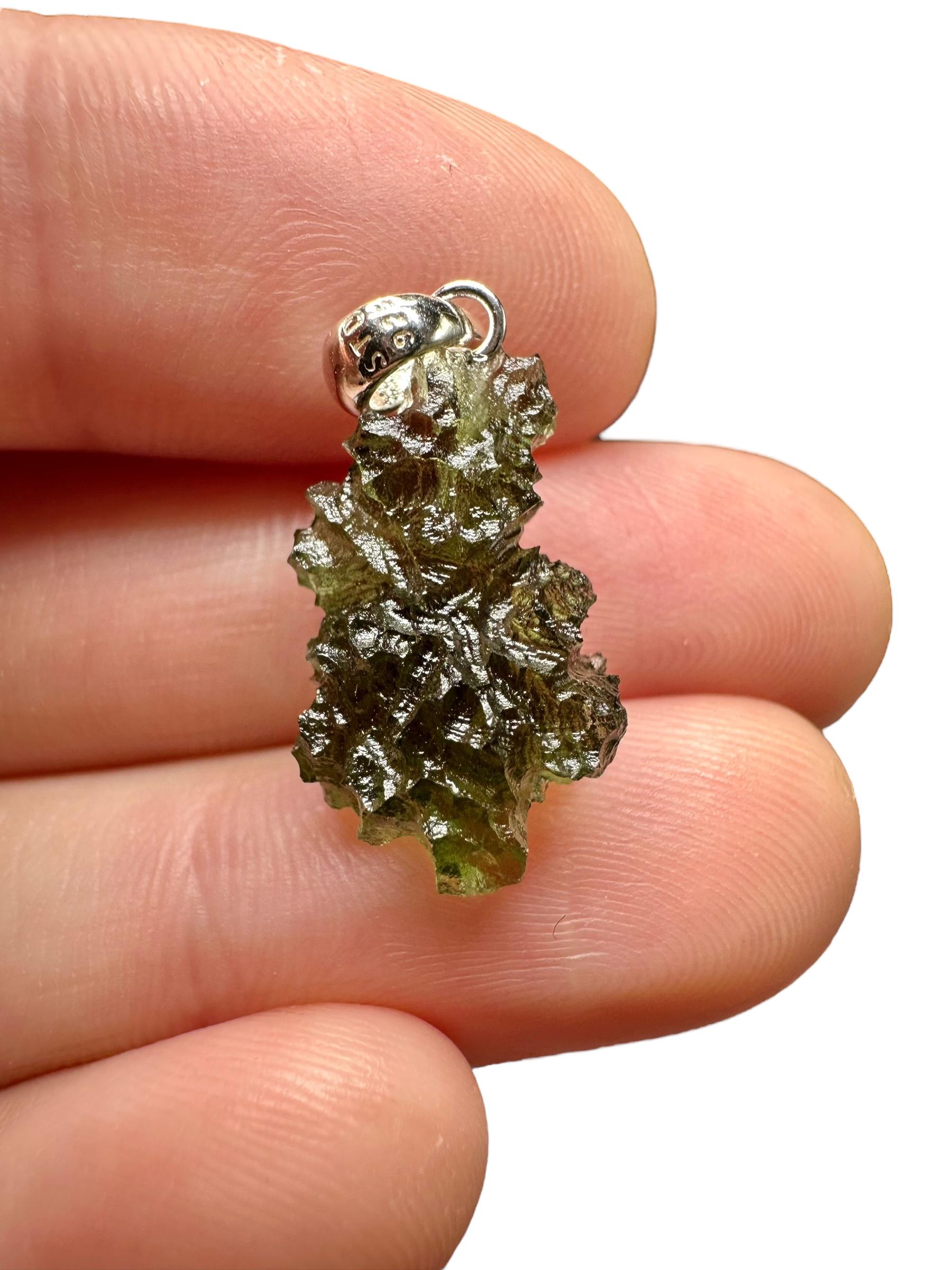 Silber Moldavit Anhänger 1, 5G von PeltramMinerals