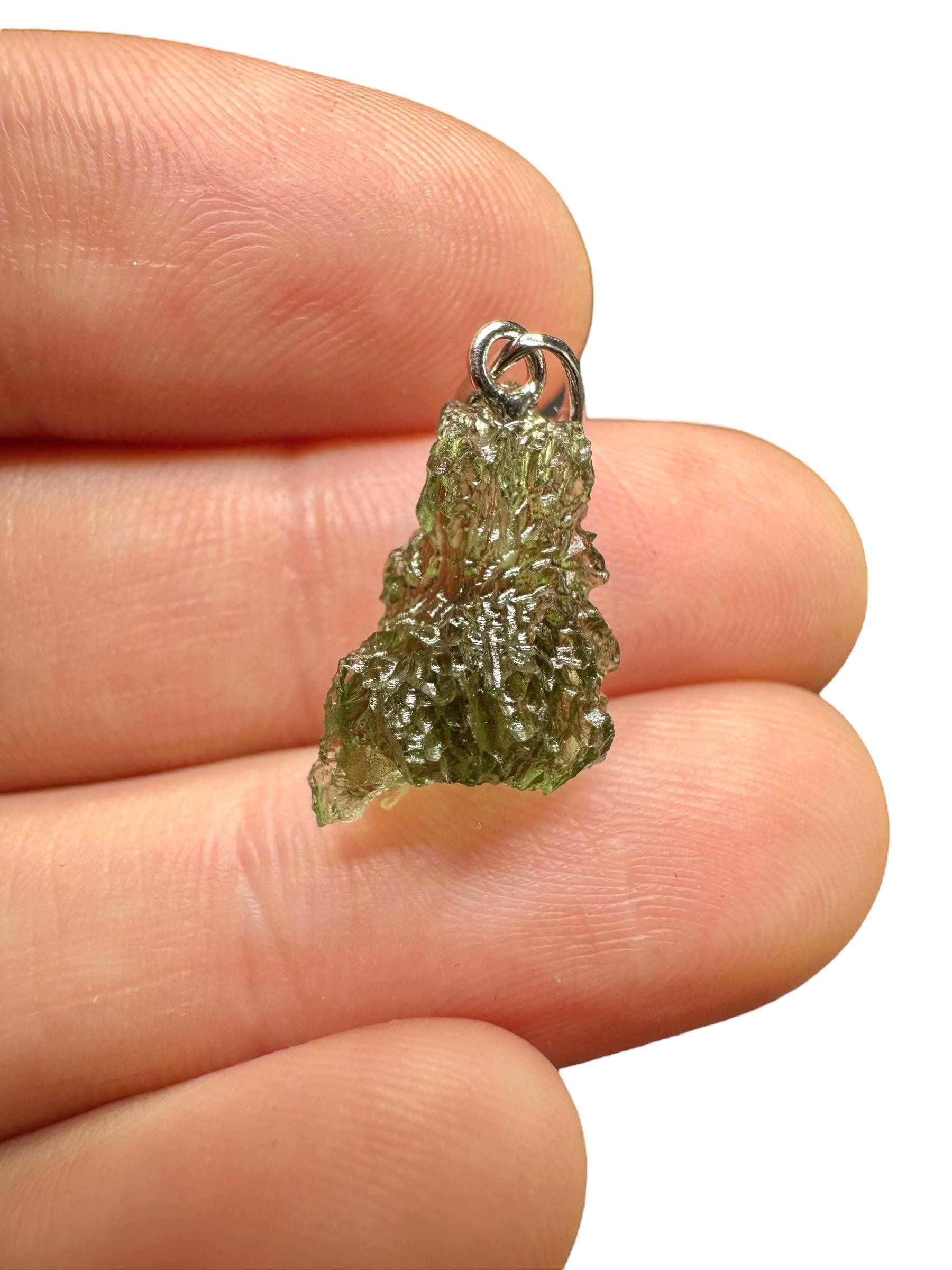 Silber Moldavit Anhänger 1G von PeltramMinerals