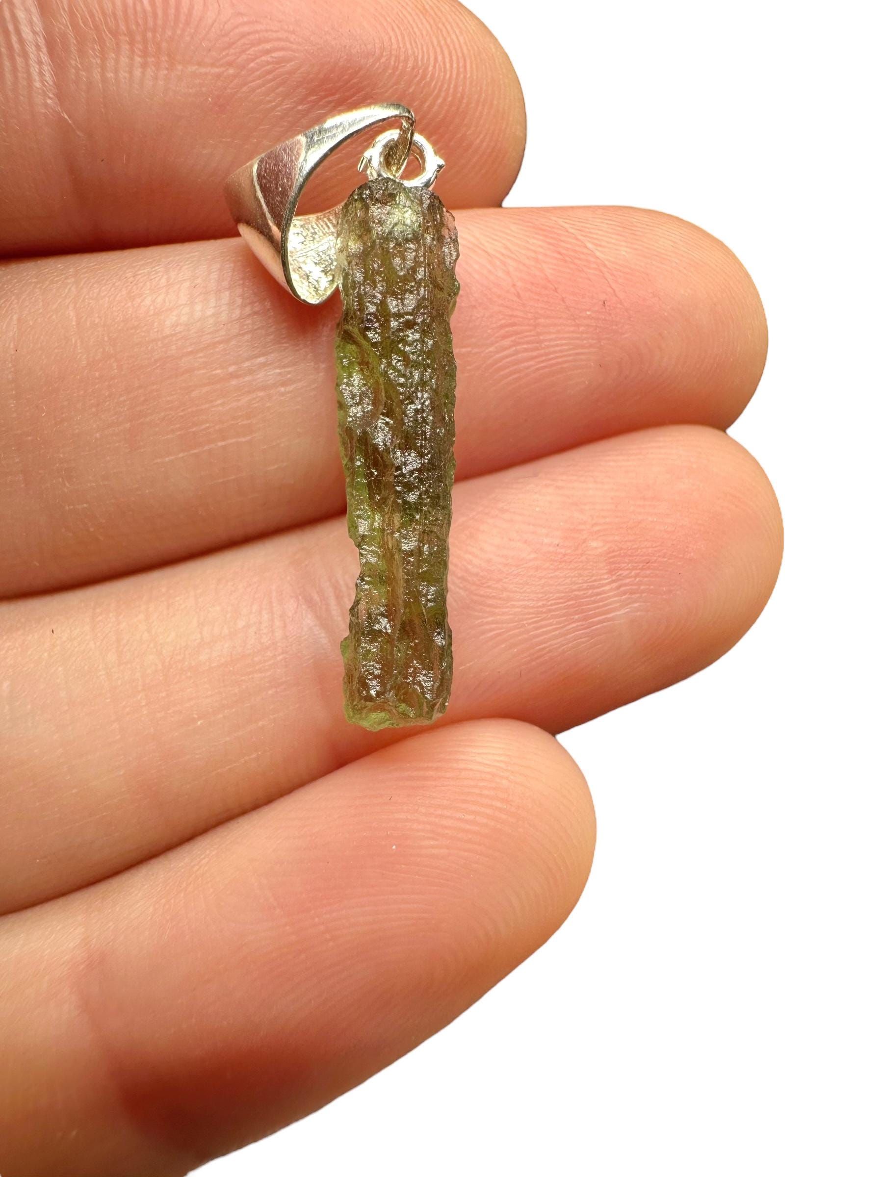 Silber Moldavit Anhänger 1G von PeltramMinerals
