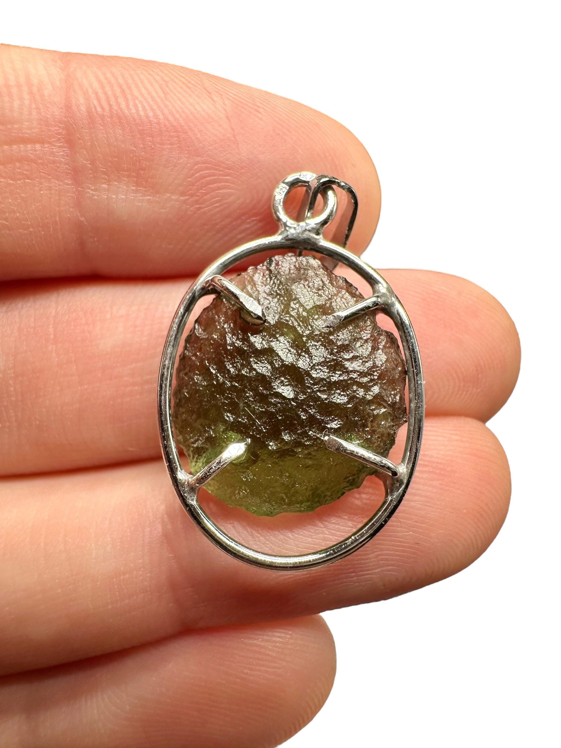 Silber Moldavit Anhänger 2, 4G von PeltramMinerals