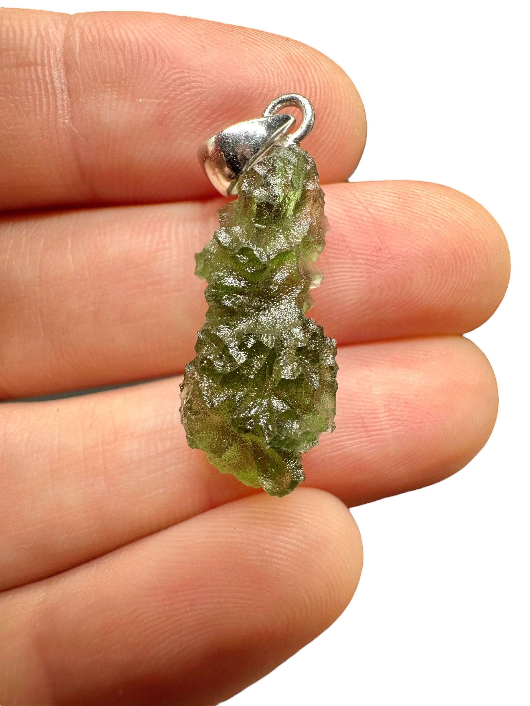 Silber Moldavit Anhänger 2, 4G von PeltramMinerals