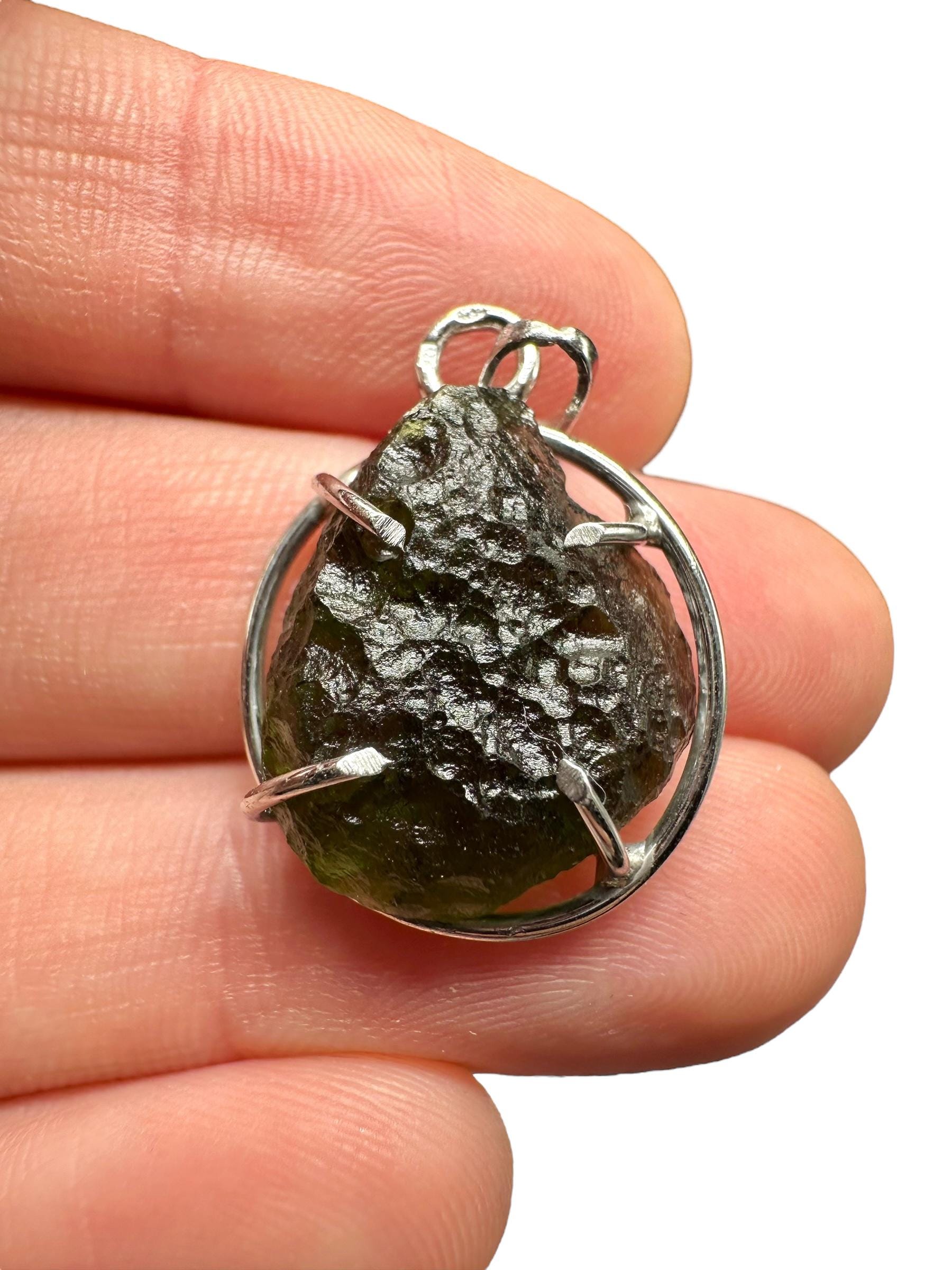 Silber Moldavit Anhänger 2, 9G Silber Moldavit Anhänger 2, 9G von PeltramMinerals