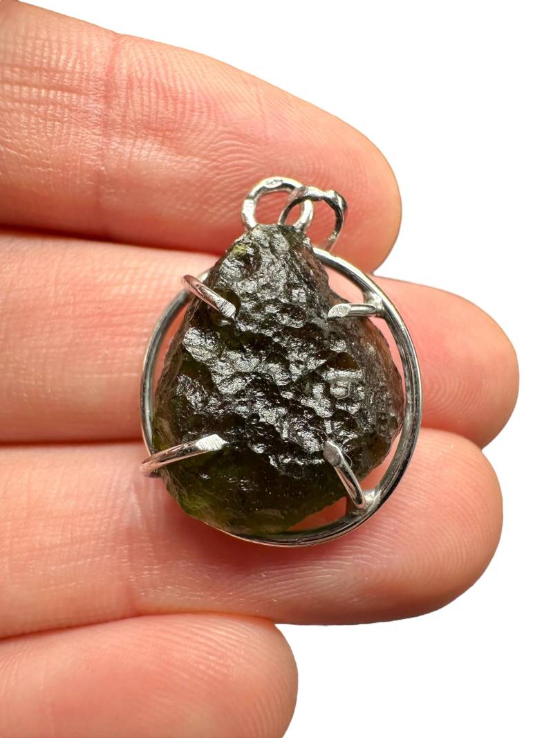 Silber Moldavit Anhänger 2, 9G Silber Moldavit Anhänger 2, 9G von PeltramMinerals