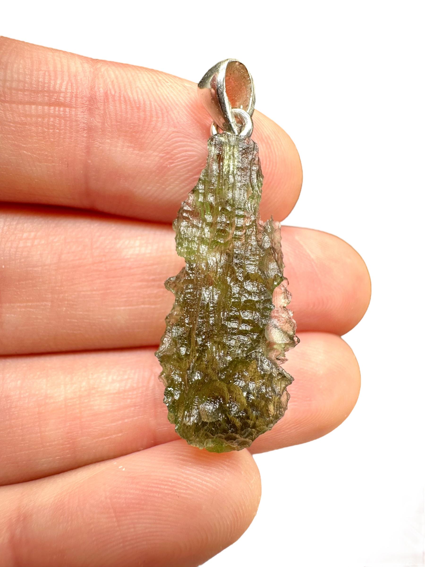 Silber Moldavit Anhänger 3G von PeltramMinerals