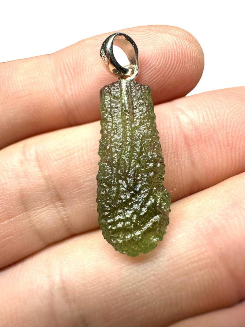 Silber Moldavit Anhänger Direkt Aus Tschechien von PeltramMinerals