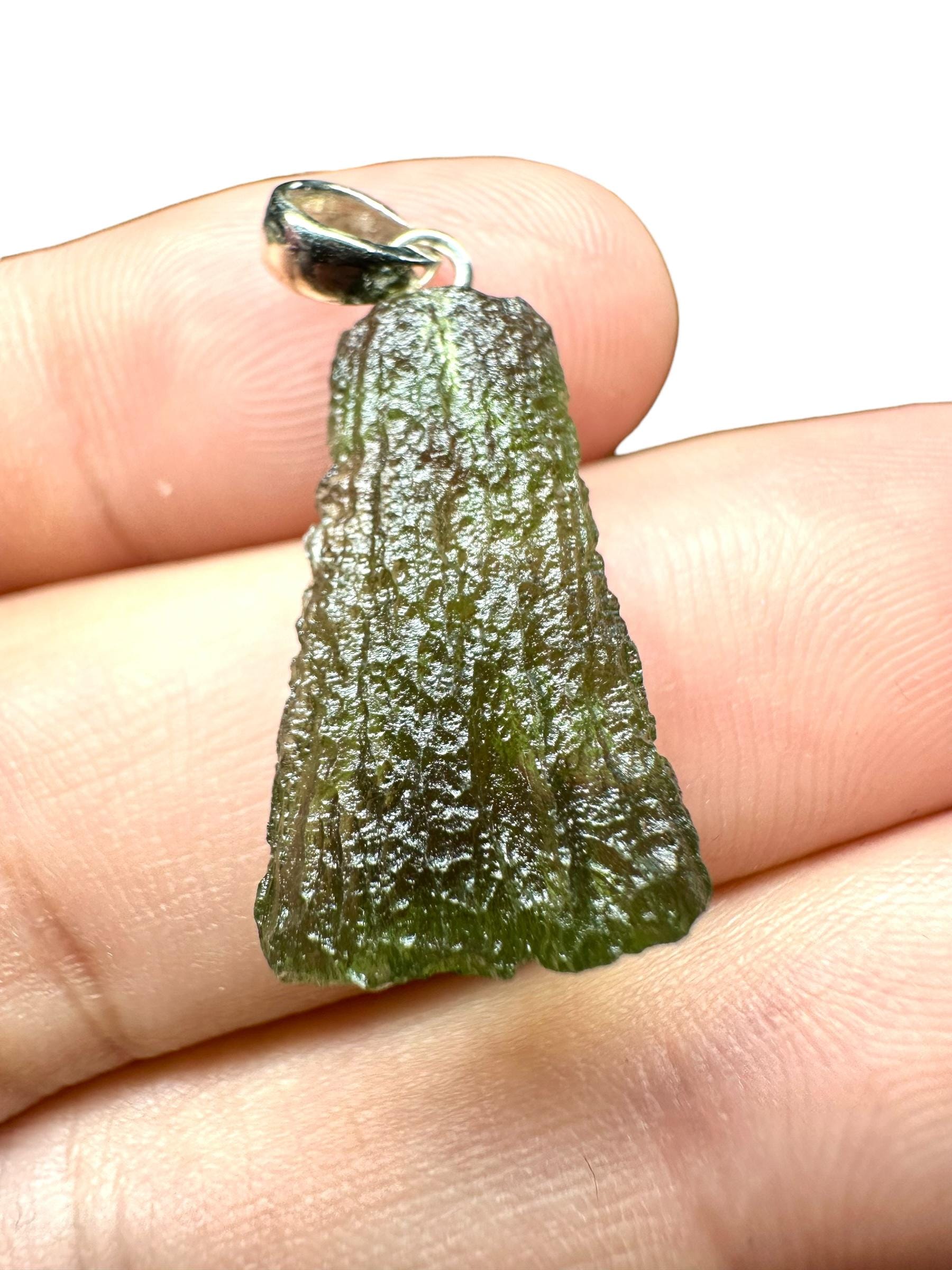 Silber Moldavit Anhänger Direkt Aus Tschechien von PeltramMinerals