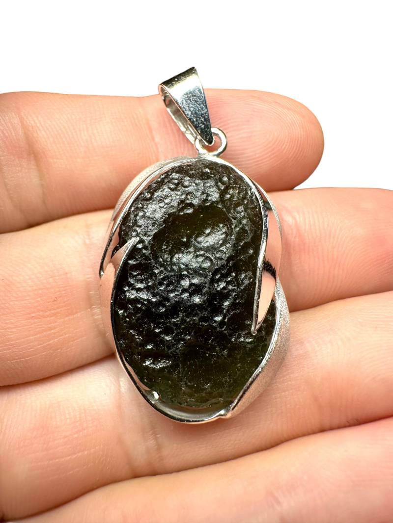Silber Moldavit Anhänger Direkt Aus Tschechien Silber Moldavit Anhänger Direkt Aus Tschechien von PeltramMinerals