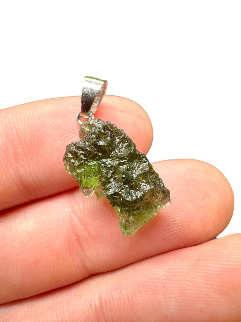 Silber Moldavit Anhänger von PeltramMinerals