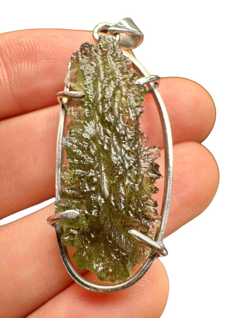 Silber Moldavit Anhänger von PeltramMinerals