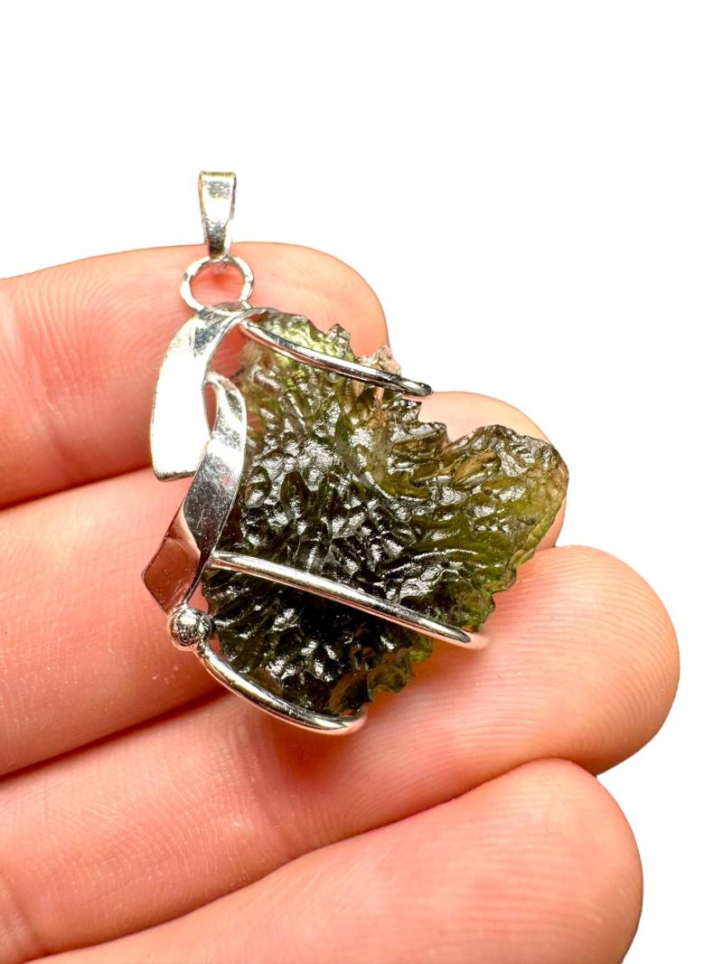 Silber Moldavit Anhänger Silber Moldavit Anhänger von PeltramMinerals