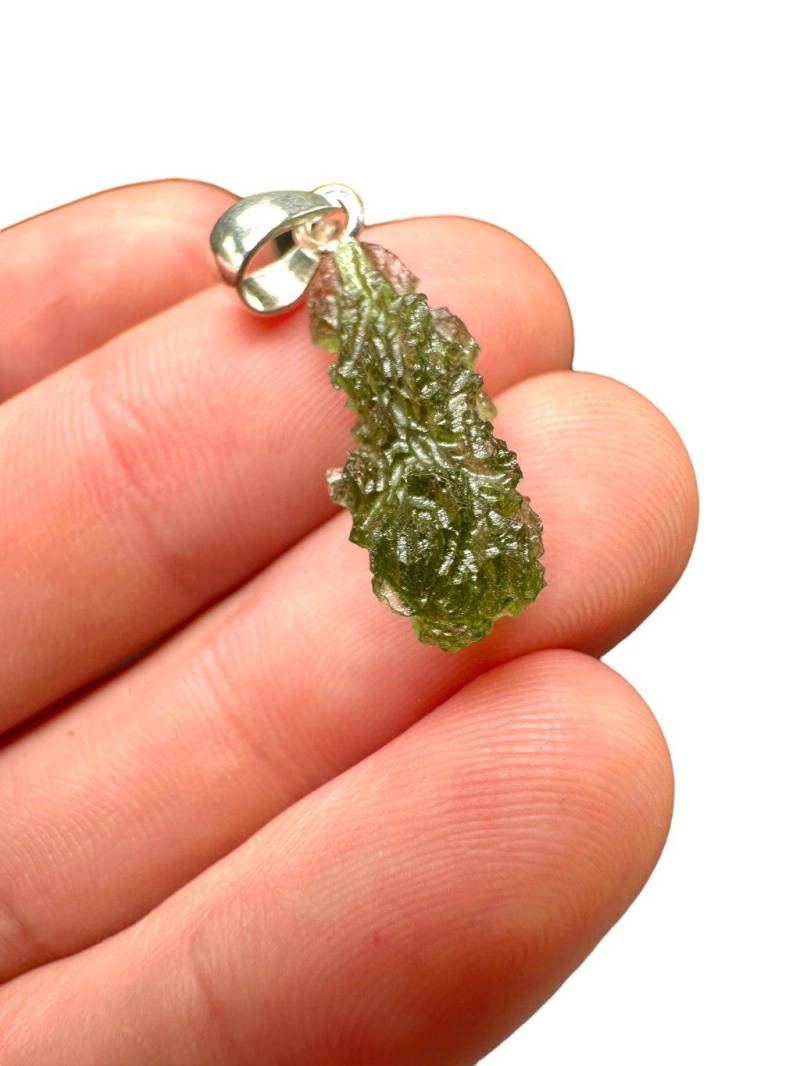 Silber Moldavit Anhänger Silber Moldavit Anhänger von PeltramMinerals