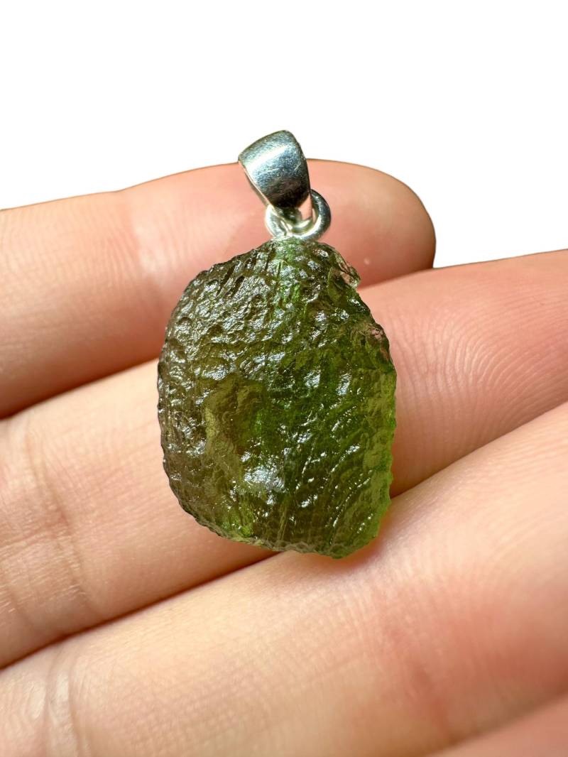 Silber Moldavit Anhänger Silber Moldavit Anhänger von PeltramMinerals