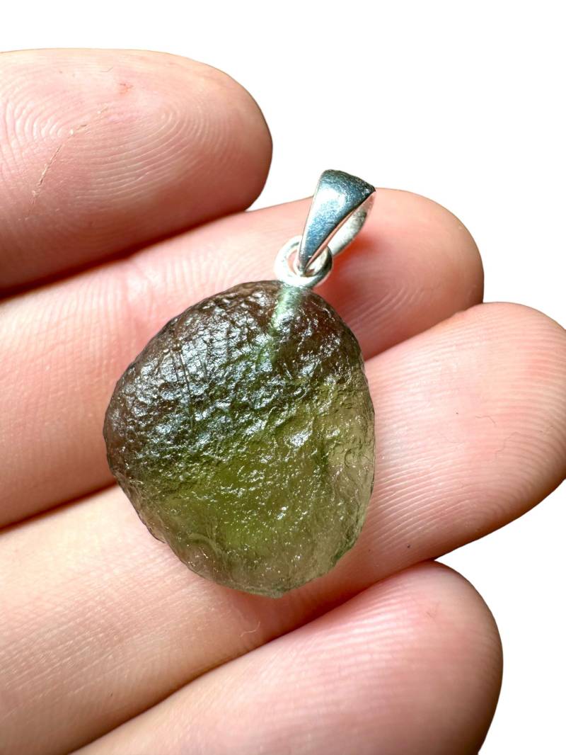 Silber Moldavit Anhänger von PeltramMinerals