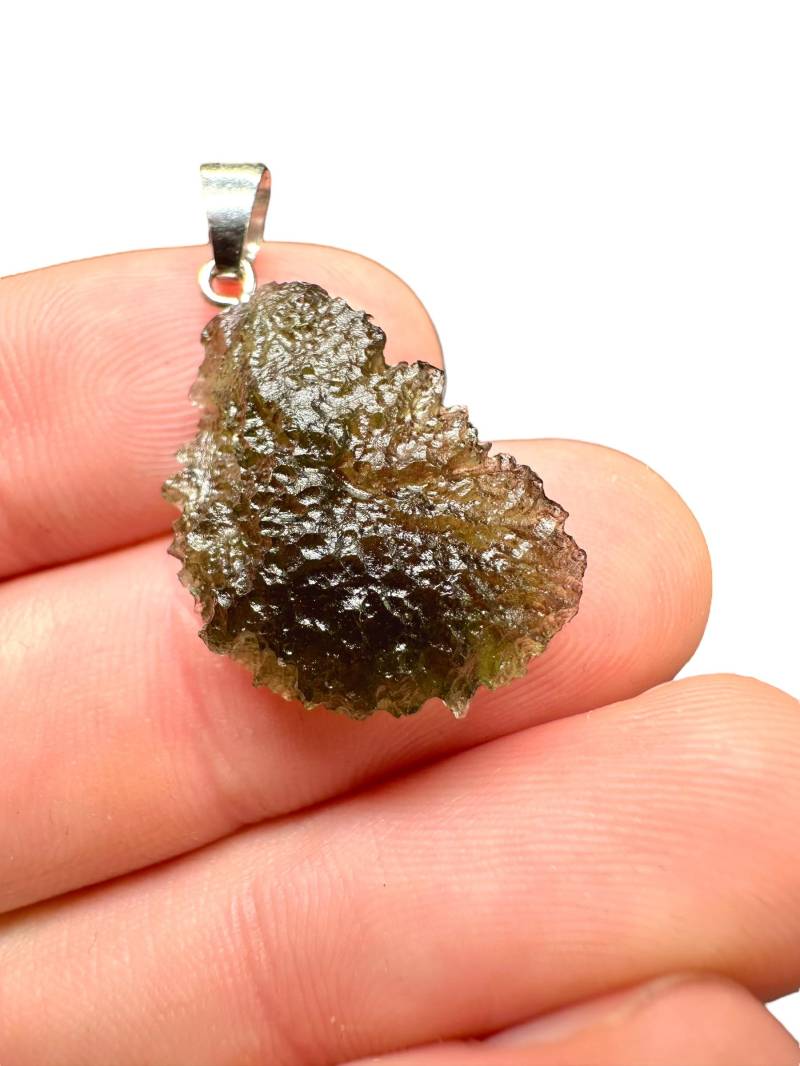 Silber Moldavit Anhänger von PeltramMinerals