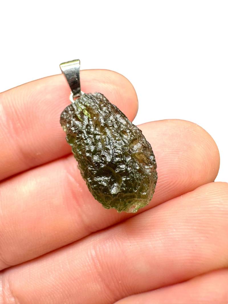 Silber Moldavit Anhänger von PeltramMinerals