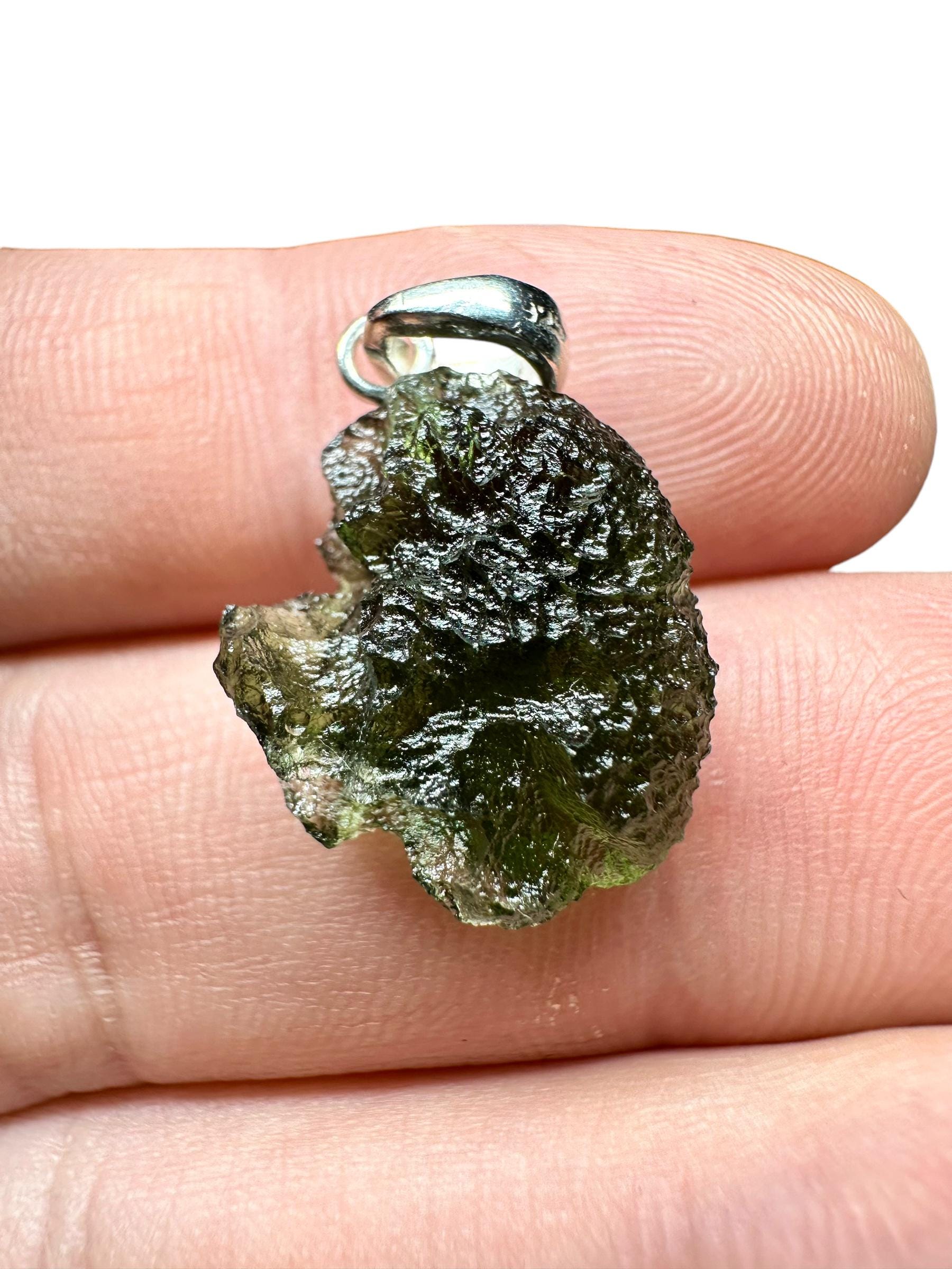 Silber Moldavit Anhänger von PeltramMinerals