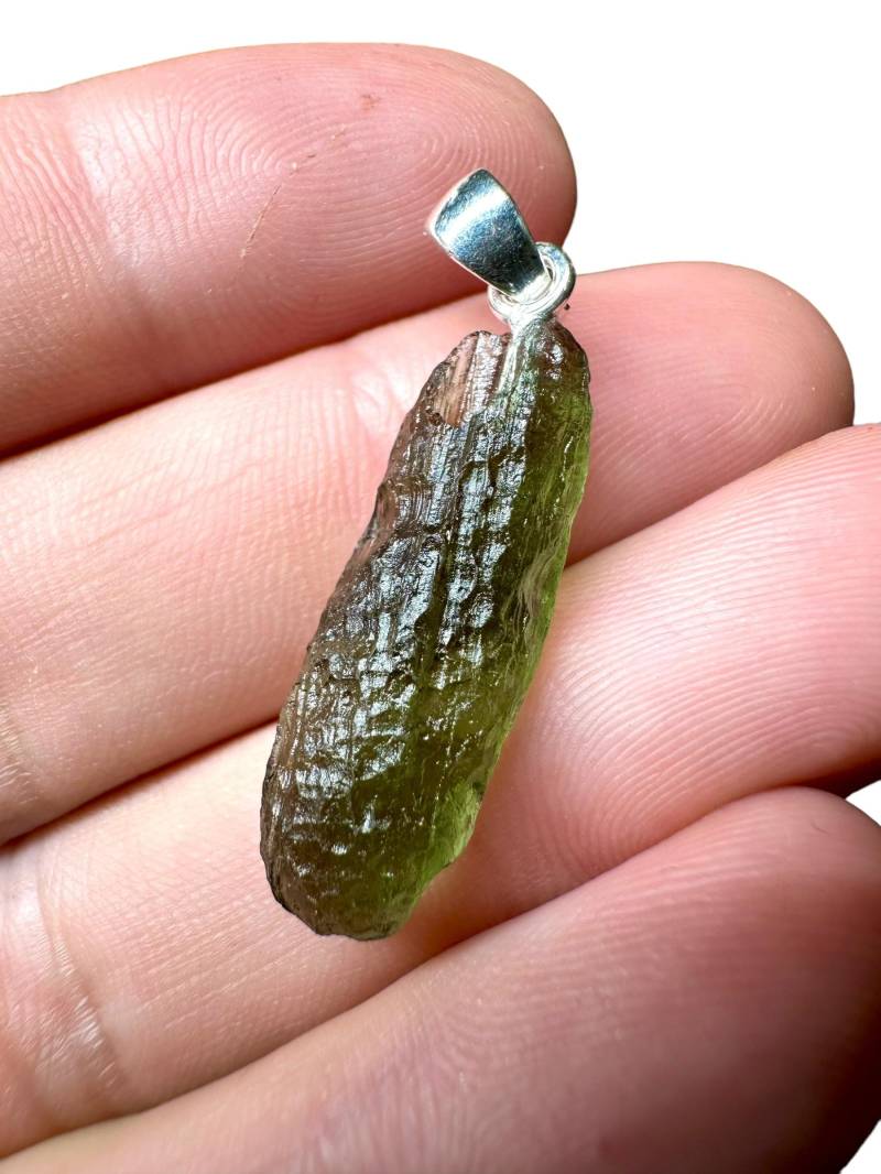 Silber Moldavit Anhänger Silber Moldavit Anhänger von PeltramMinerals