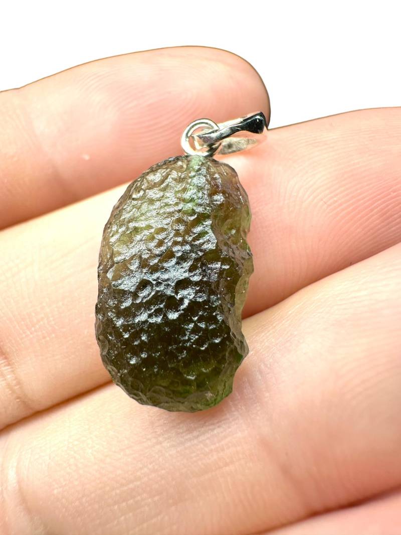 Silber Moldavit Anhänger Silber Moldavit Anhänger von PeltramMinerals