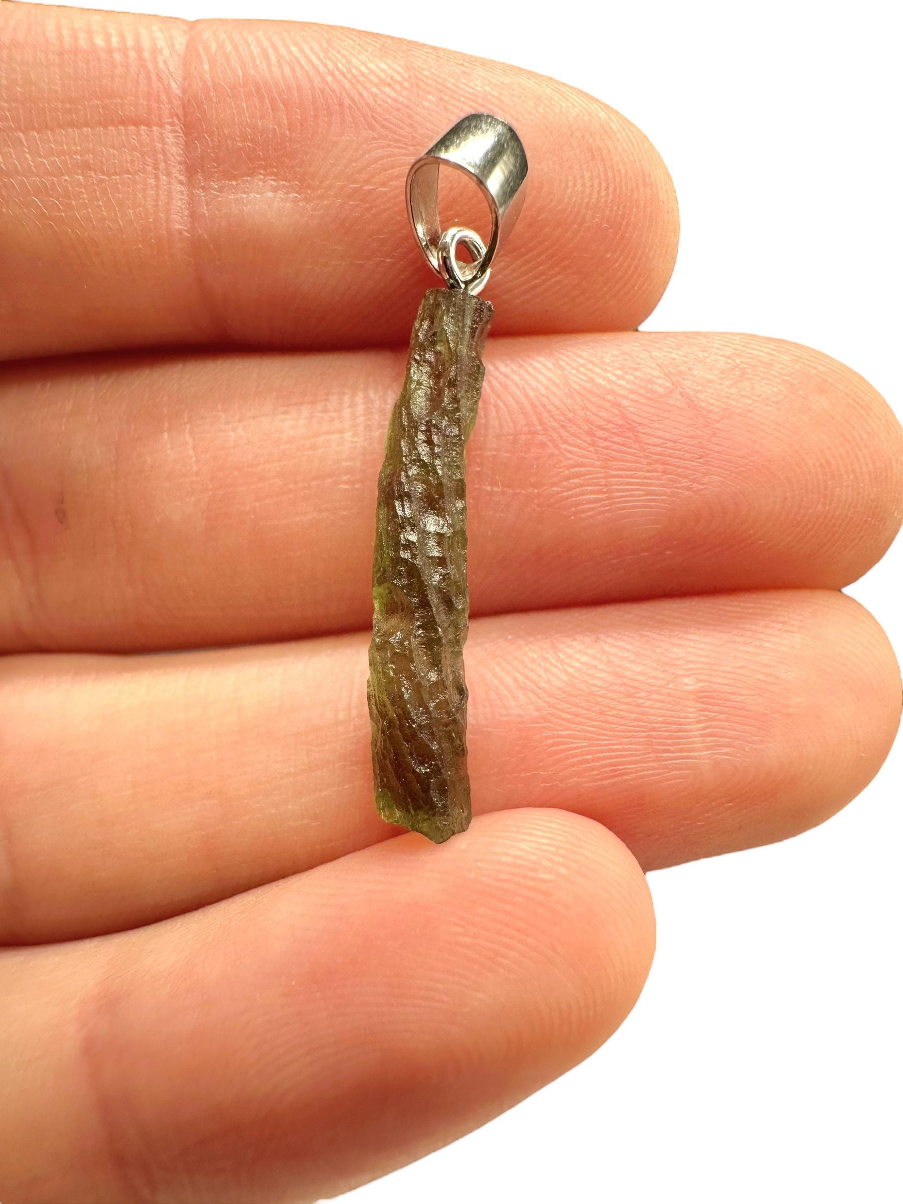 Silber Moldavit Anhänger von PeltramMinerals