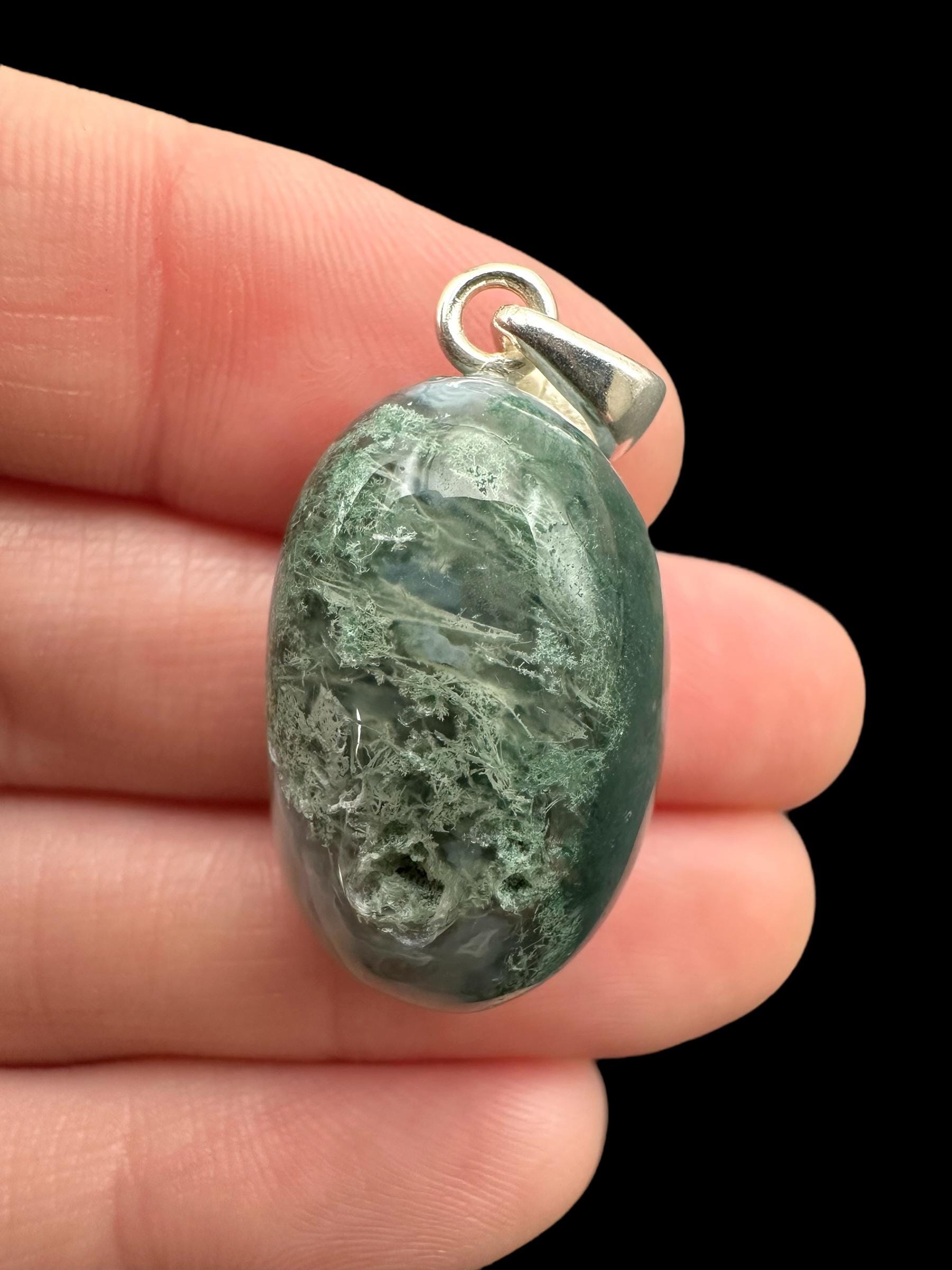 Silberanhänger Aus Moosachat von PeltramMinerals