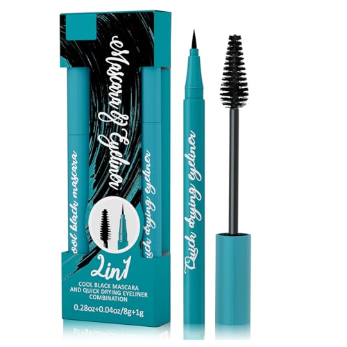 Pemarlis 2-in-1 Doppel-Mascara,8g Wimperntusche+ 1g Eyeliner,Wimperntusche für extreme Länge und volles Volumen,False lash effect Mascara Waterproof,langanhaltend und schnelltrocknend von Pemarlis