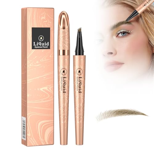 Pemarlis Waterproof 3D Eyebrow Pencil, Neuer Wasserfester 3D-Microblading-Augenbrauenstift-Konturstift, Präziser Brauenstift mit 4 Spitzen ，NatüRliche Wilde Augenbrauen (hellbraun) von Pemarlis