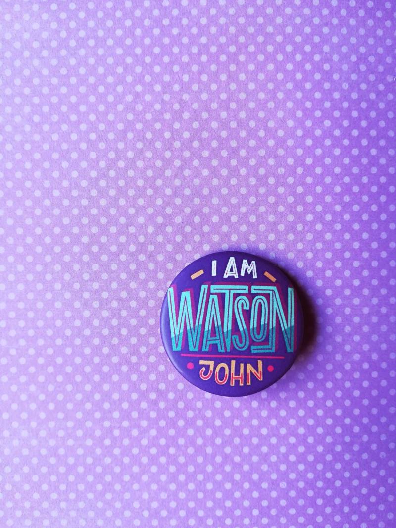 Sherlock Holmes Pin, Ich Bin John Watson, Hand-Schriftzug von PemberleyPond