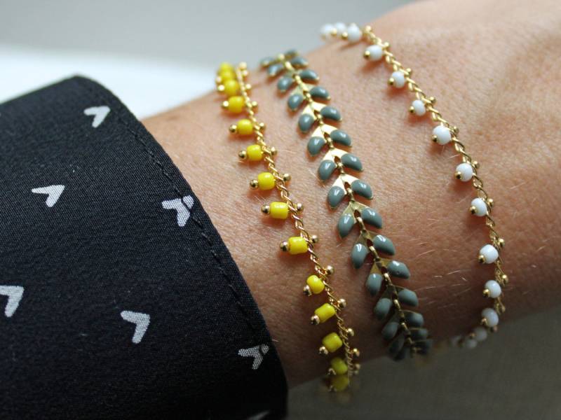 Armband Gold Feingold in "Capri" | 3 Farben Pemberley Schmuck Perlen/Frauen Juwel Böhmen Perle von Pemberleybijoux