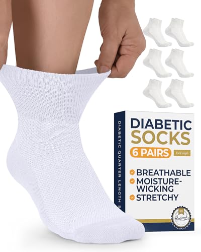 Pembrook, Diabetikersocken für Damen und Herren – 6 Paar, knöchellang, weit und ohne einschnürenden Bund, ideal bei Ödemen und Neuropathie, Large von Pembrook