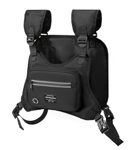 Brusttasche für Herren, multifunktionale Sport-Brusttasche, Sport-Brusttasche, Brusttasche, Laufweste, Tasche, Schwarz , Laufen von Peminkoo