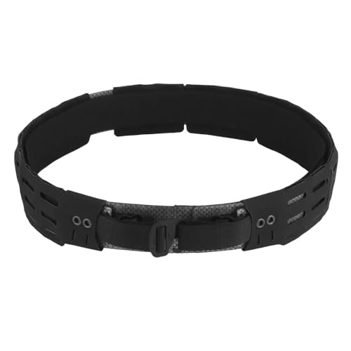 Peminkoo Taktischer Gürtel MOLLE 2 in 1 Leichter Jagdgürtel Militär Kampfgürtel mit Schnellverschluss Metallschnalle Airsoft Schießen Herrengürtel (Black) von Peminkoo