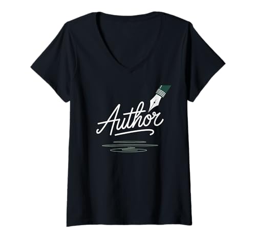 Damen Autor Write Writer Book Roman Creative Literary Published T-Shirt mit V-Ausschnitt von Pen Ink Editor Reader Friend Family Creator