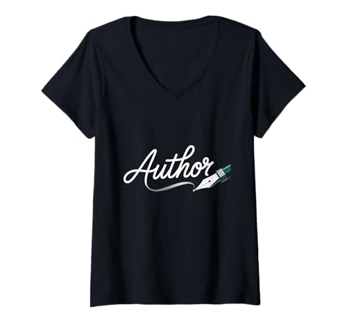 Damen Autor Write Writer Book Roman Creative Literary Published T-Shirt mit V-Ausschnitt von Pen Ink Editor Reader Friend Family Creator