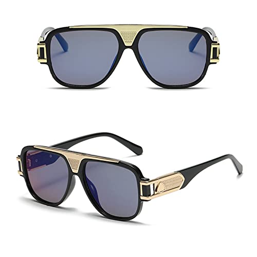 PenKee Luxus Herren Steampunk Quadrat Sonnenbrille Designer Großen Rahmen Sonnenbrille Frauen Männlich Vintage Schwarze Brille UV400 von PenKee