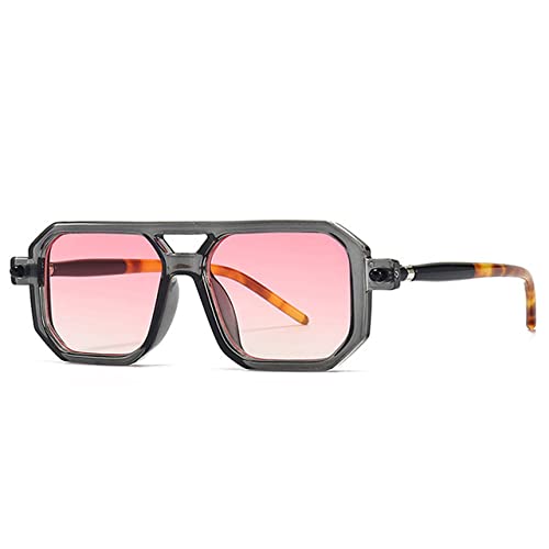 PenKee Mode Einzigartige Polygon Quadrat Sonnenbrille Frauen Retro Klare Brille Rahmen Männer Shades UV400 von PenKee
