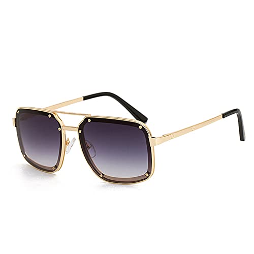PenKee Quadratische Retro-Sonnenbrille für Herren, Modedesigner, Nieten-Sonnenbrille für Herren, Retro-Töne für Damen, Partys von PenKee